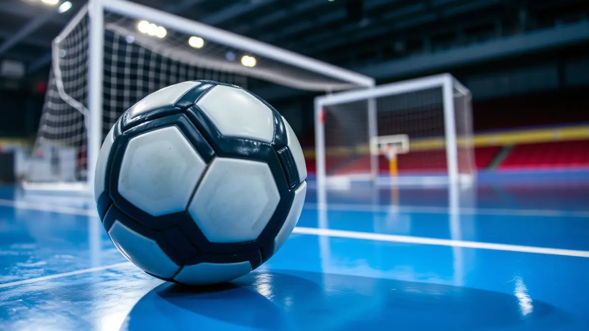 Imagen genérica de un balón de fútbol sala en una cancha.