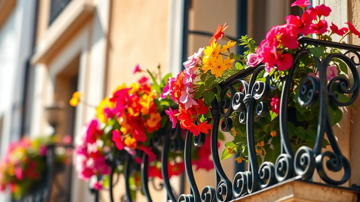 Balcón con reja y flores en Córdoba, imagen genérica de un patio andaluz.