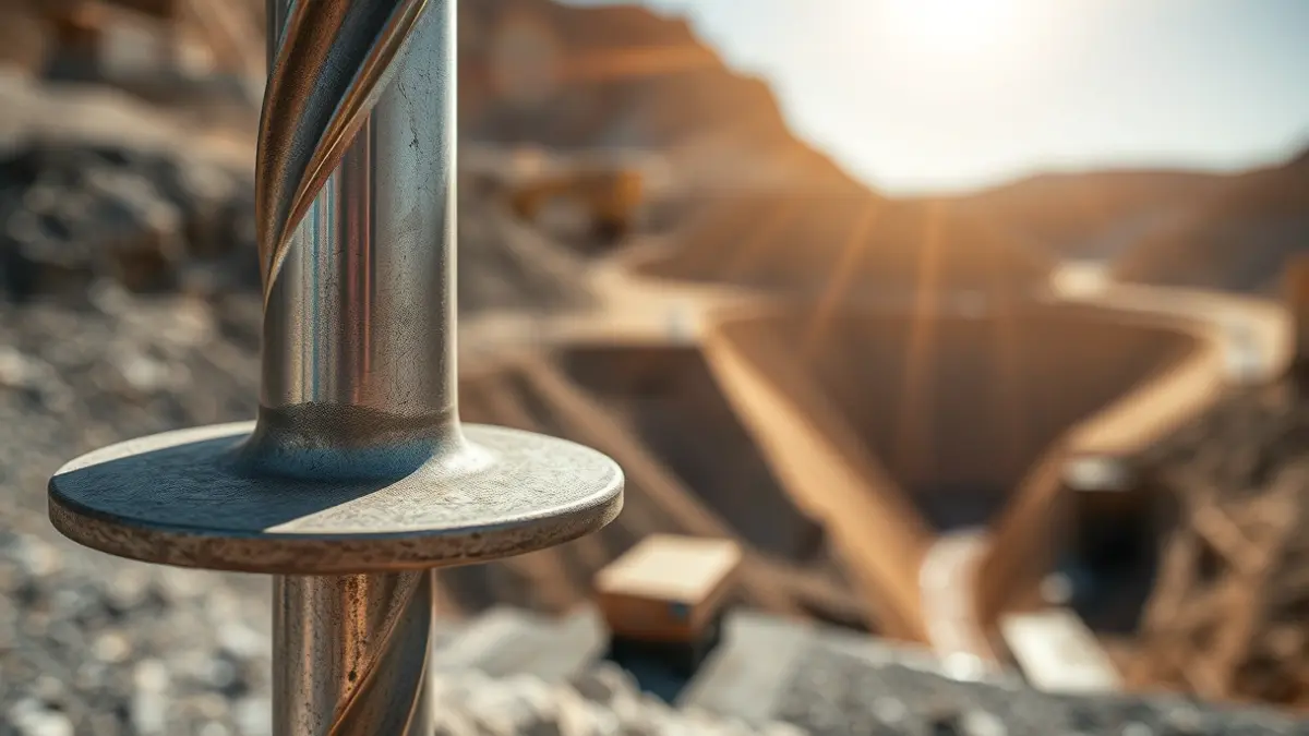 Image of a mining drill bit in an open-pit mine under the Andalusian sun.