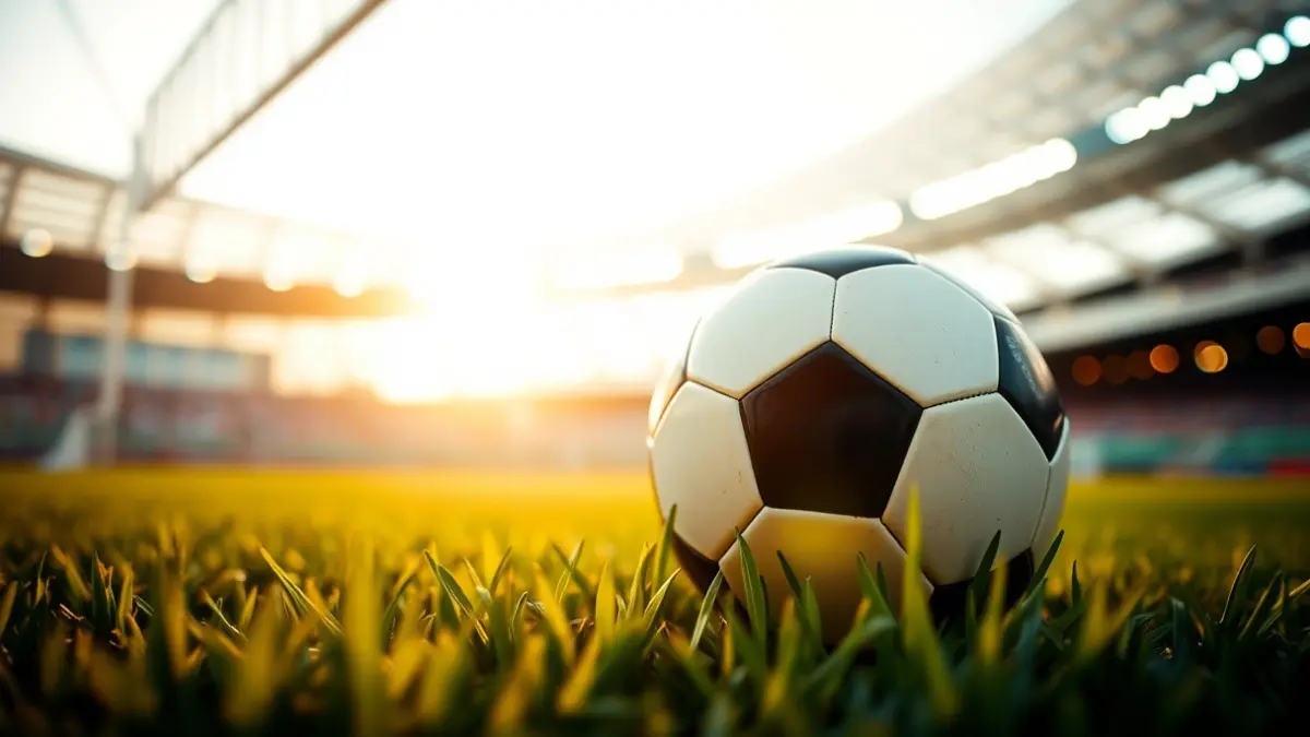 Imagen genérica de un balón de fútbol en el césped de un estadio.