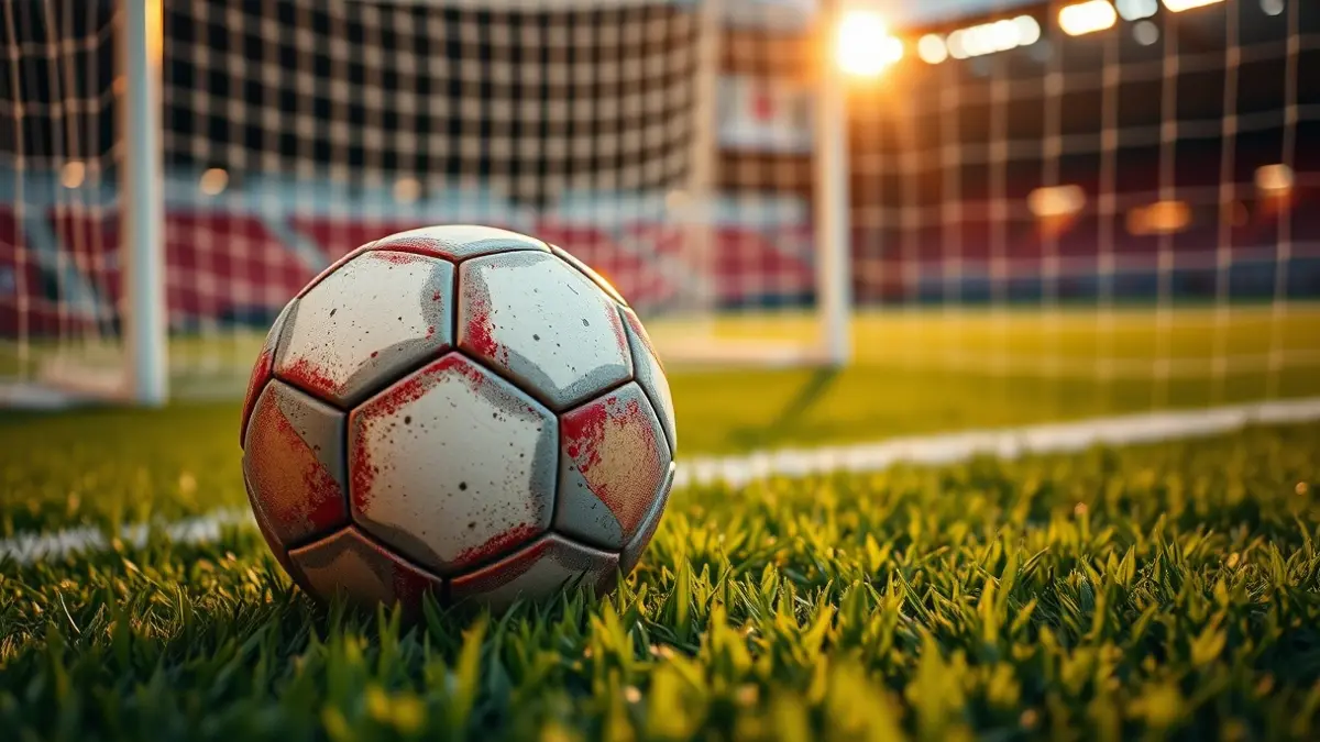 Imagen genérica de un balón de fútbol en el césped de un estadio.