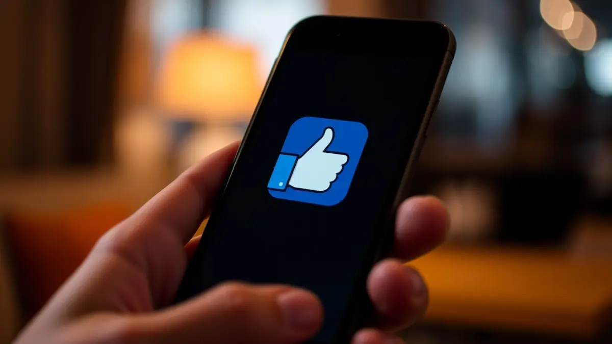 Imagen genérica de un teléfono móvil mostrando un icono de 'me gusta' en redes sociales.