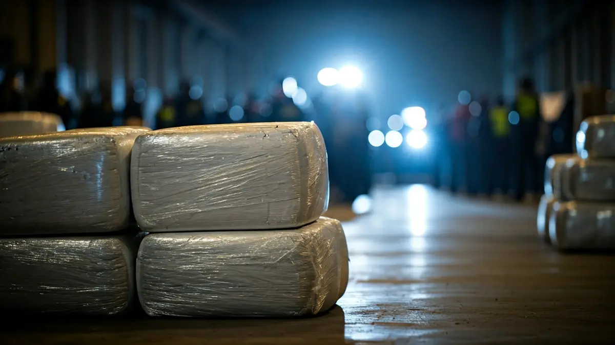 Imagen de fardos de cocaína incautados en una operación policial.