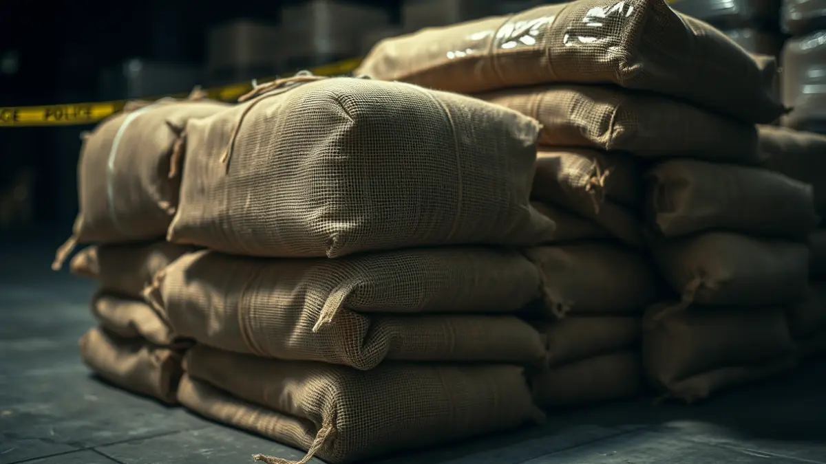 Fardos de hachís incautados en una operación policial.