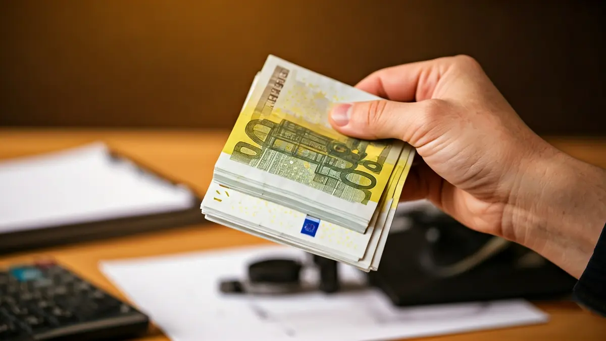 Imagen genérica de dinero y documentos, simbolizando transacciones económicas y situaciones laborales irregulares.