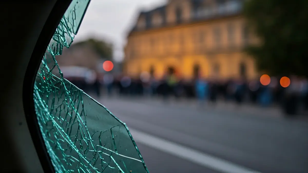 Imagen genérica de una ventanilla de coche rota, simbolizando un robo.