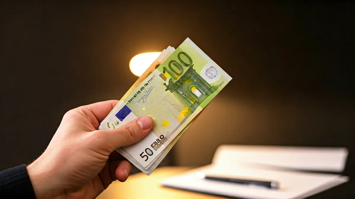 Imagen genérica de dinero en efectivo y documentos, simbolizando transacciones financieras.