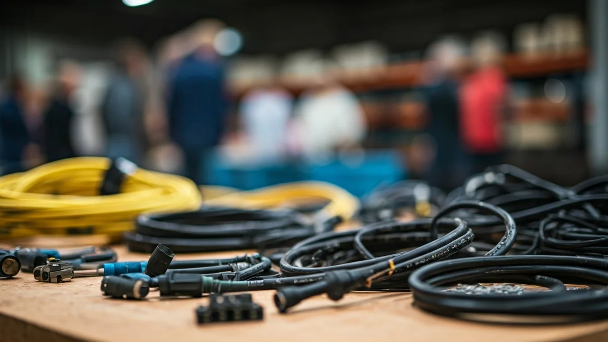 Material de suministro eléctrico en un almacén