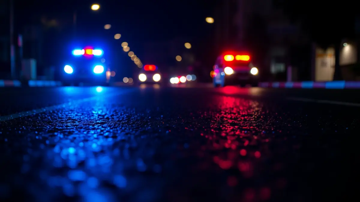 Imagen genérica de luces de emergencia policiales en la noche.