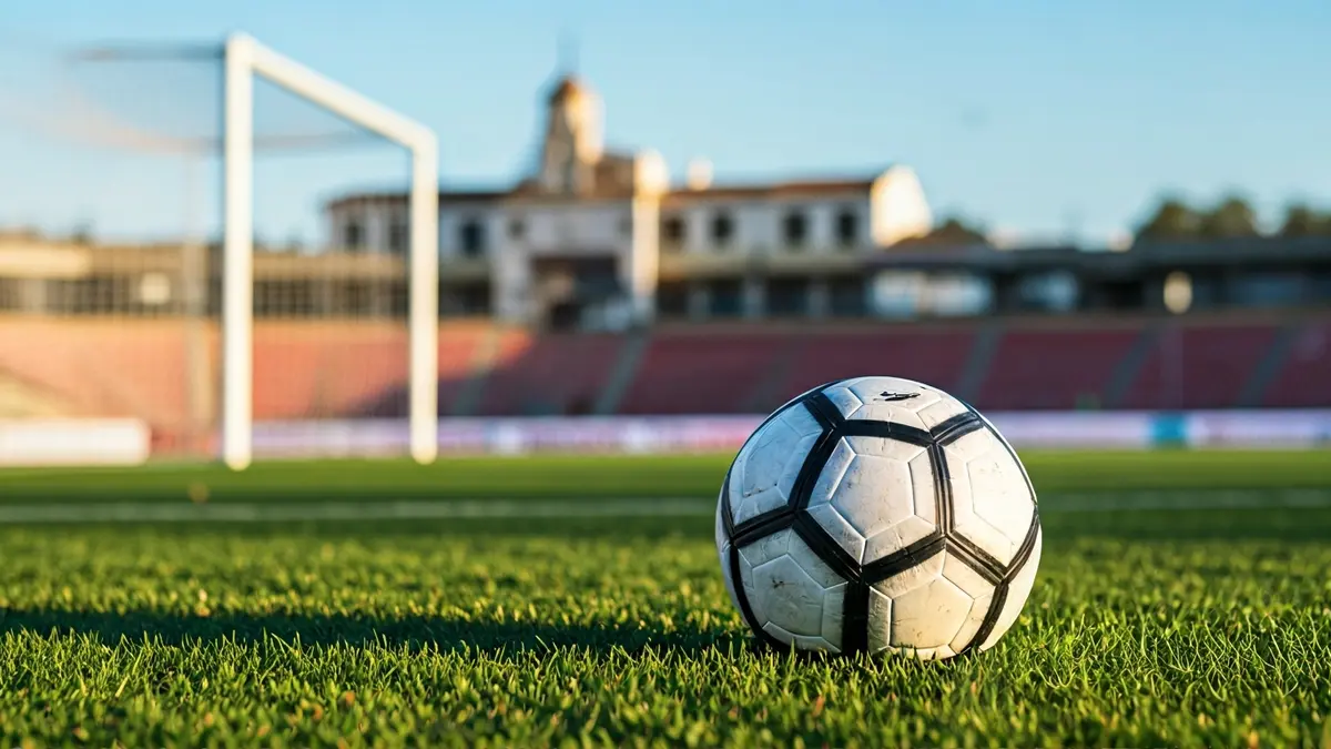 Imagen genérica de un balón de fútbol en el césped de un estadio.