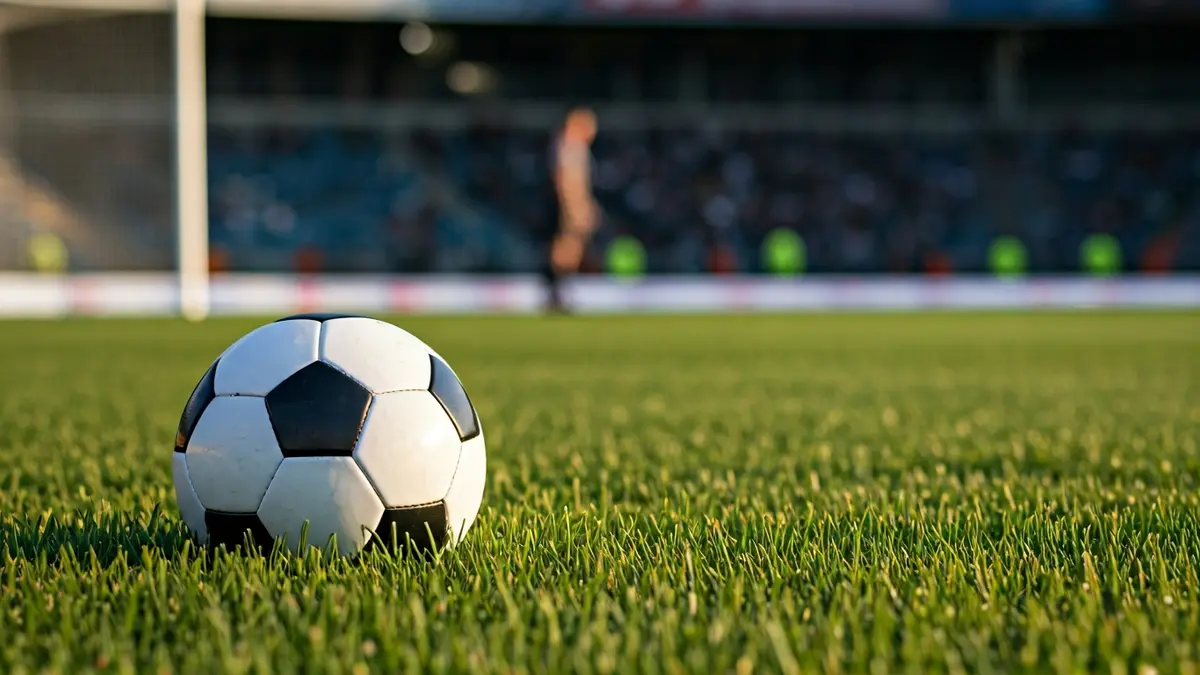 Imagen genérica de un balón de fútbol sobre el césped de un estadio.
