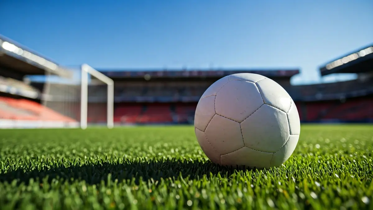 Generic image of a soccer ball on a grass field.