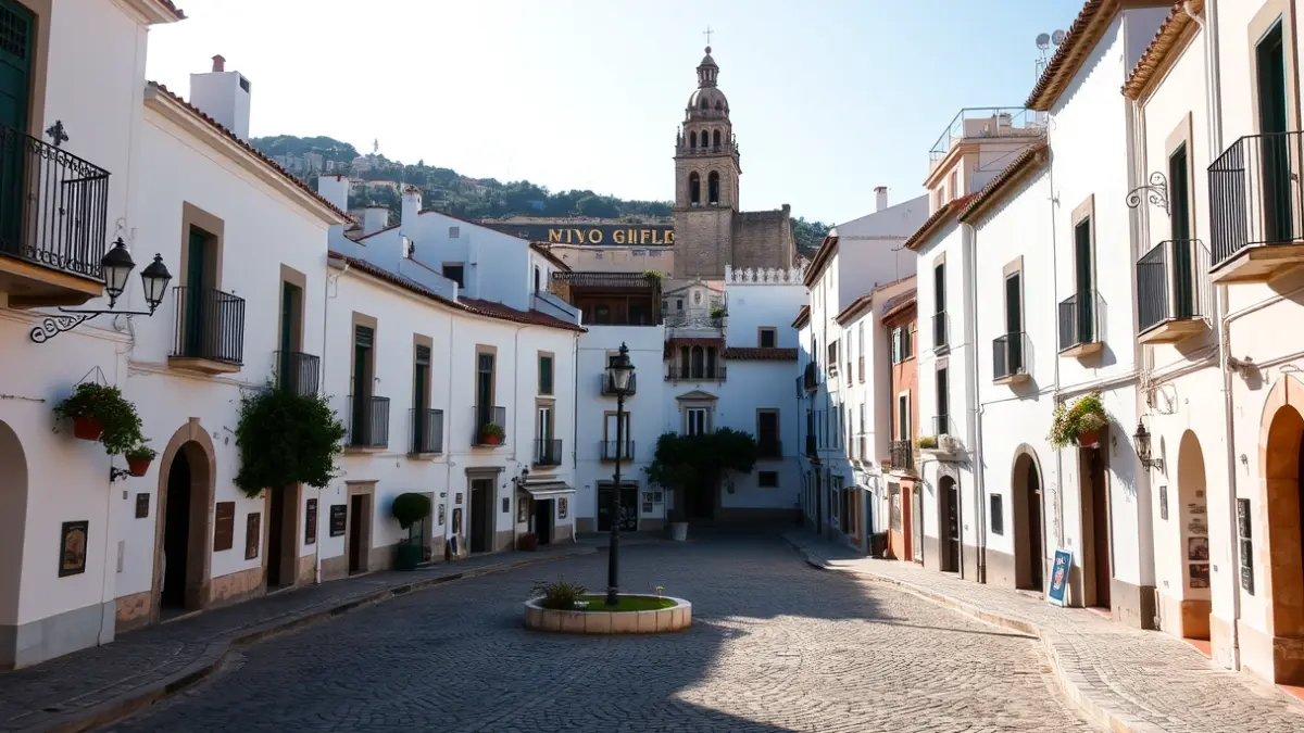 Imagen genérica de un pueblo andaluz con casas blancas y calles empedradas.