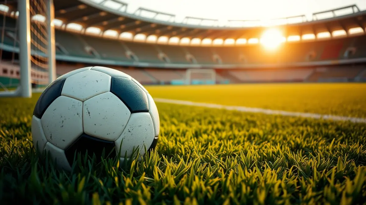 Imagen genérica de un balón de fútbol en el césped de un estadio.