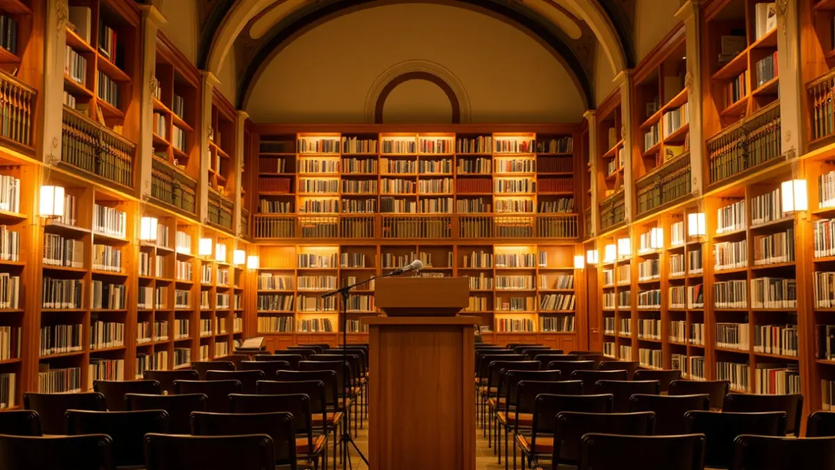 Imagen genérica de un ambiente cultural o de presentación literaria.