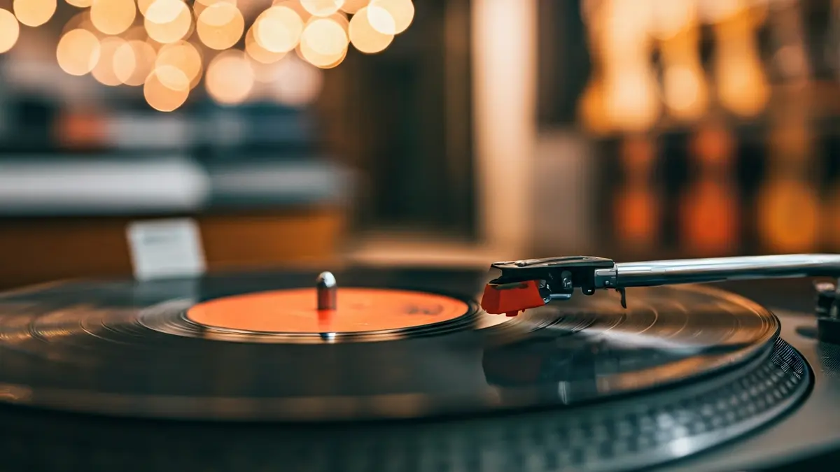Generic image of a vinyl record spinning on a turntable.