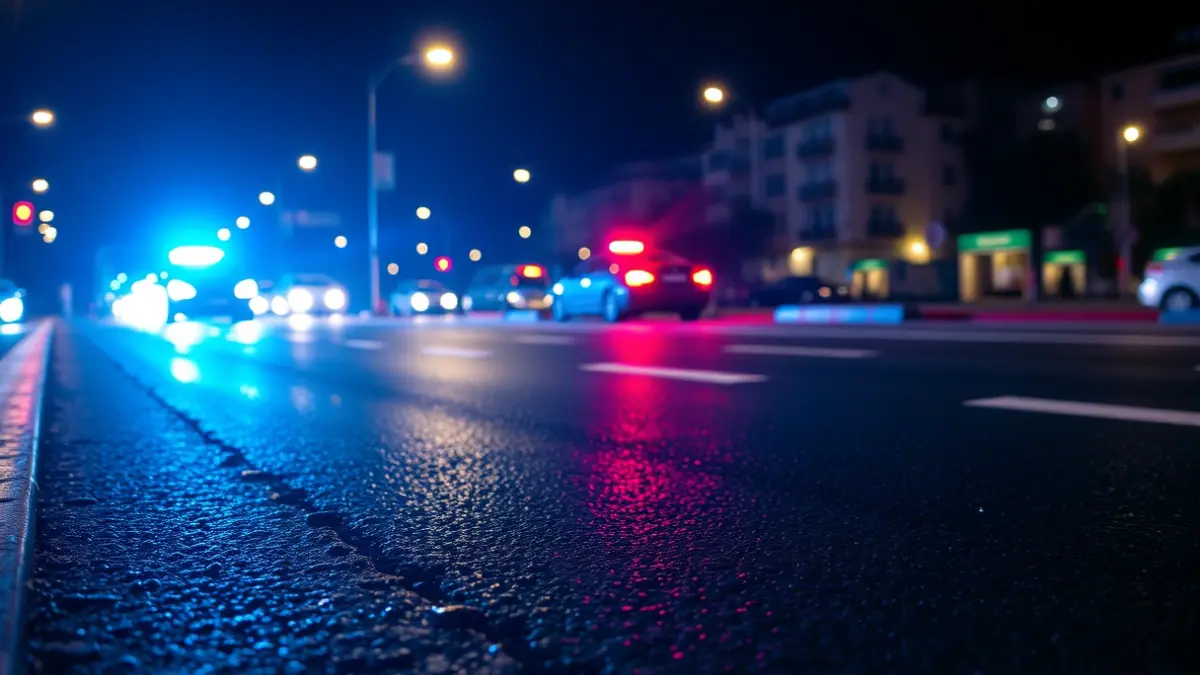 Generic image of emergency lights on a road.