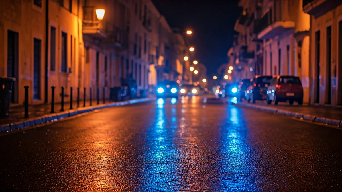 Imagen genérica de luces de emergencia en la noche.