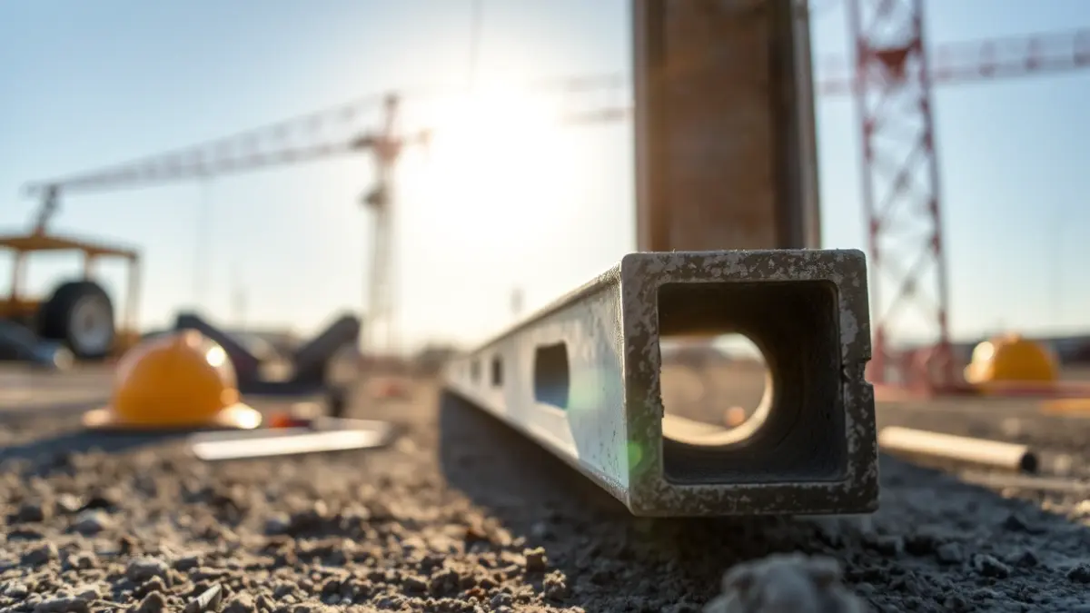 Image of a metal beam on a construction site.
