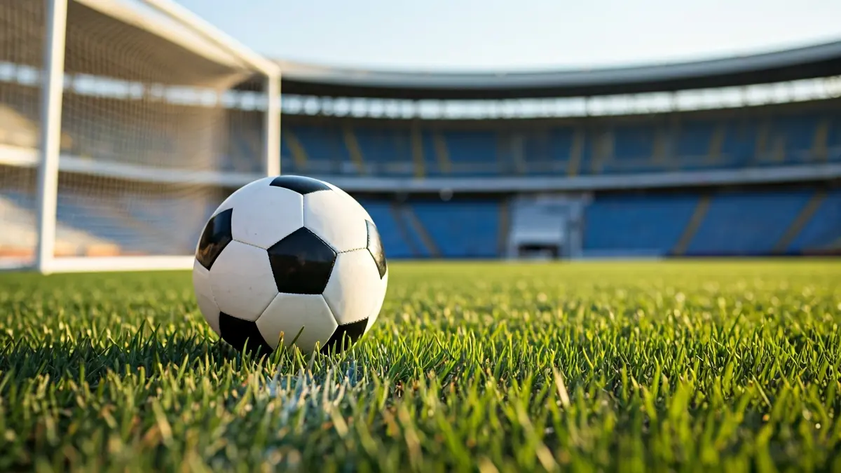 Imagen genérica de un balón de fútbol en un campo
