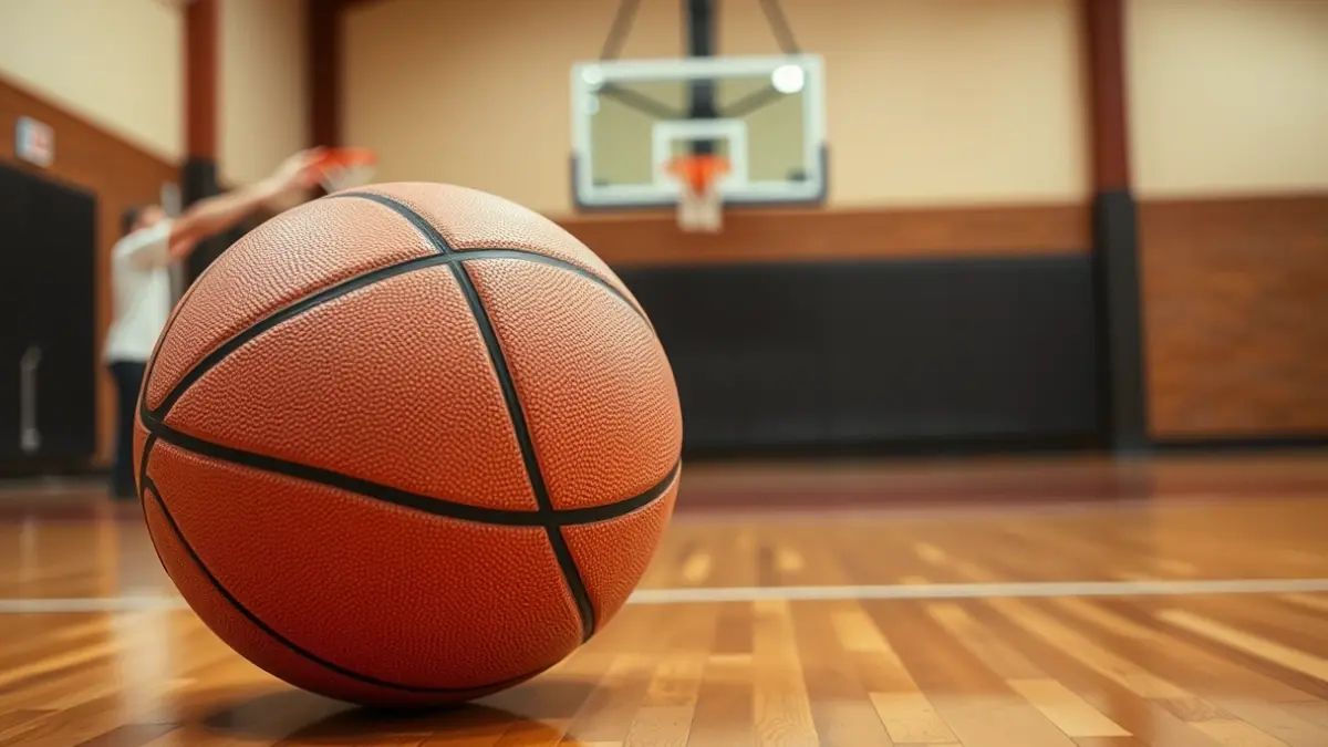 Imagen genérica de un balón de baloncesto en una cancha.