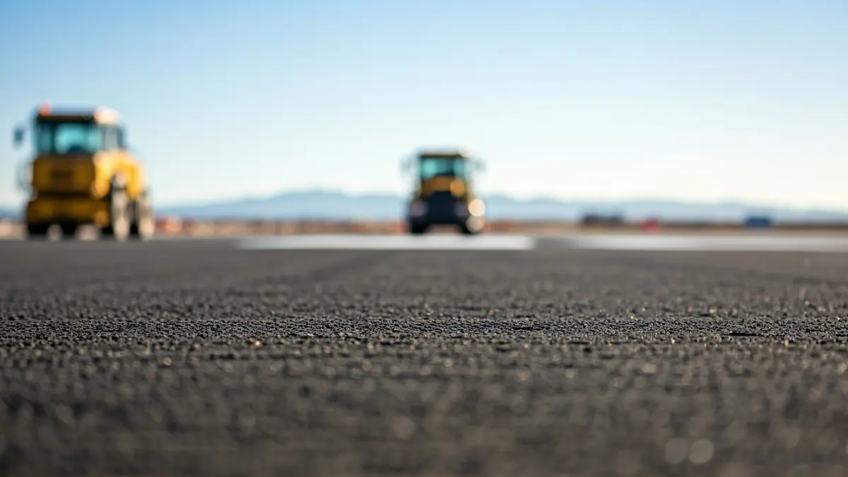 Image of an airport runway undergoing renovation work.