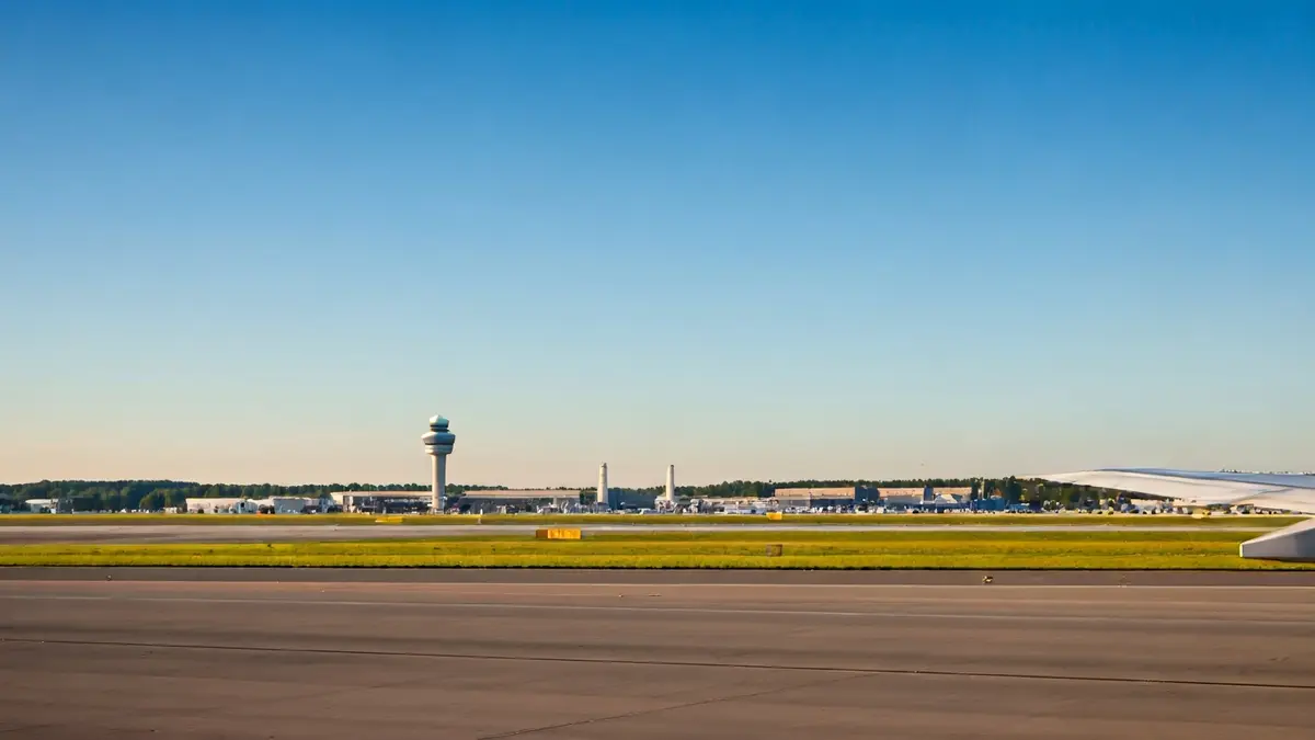 Imagen genérica de un avión despegando o aterrizando en un aeropuerto.