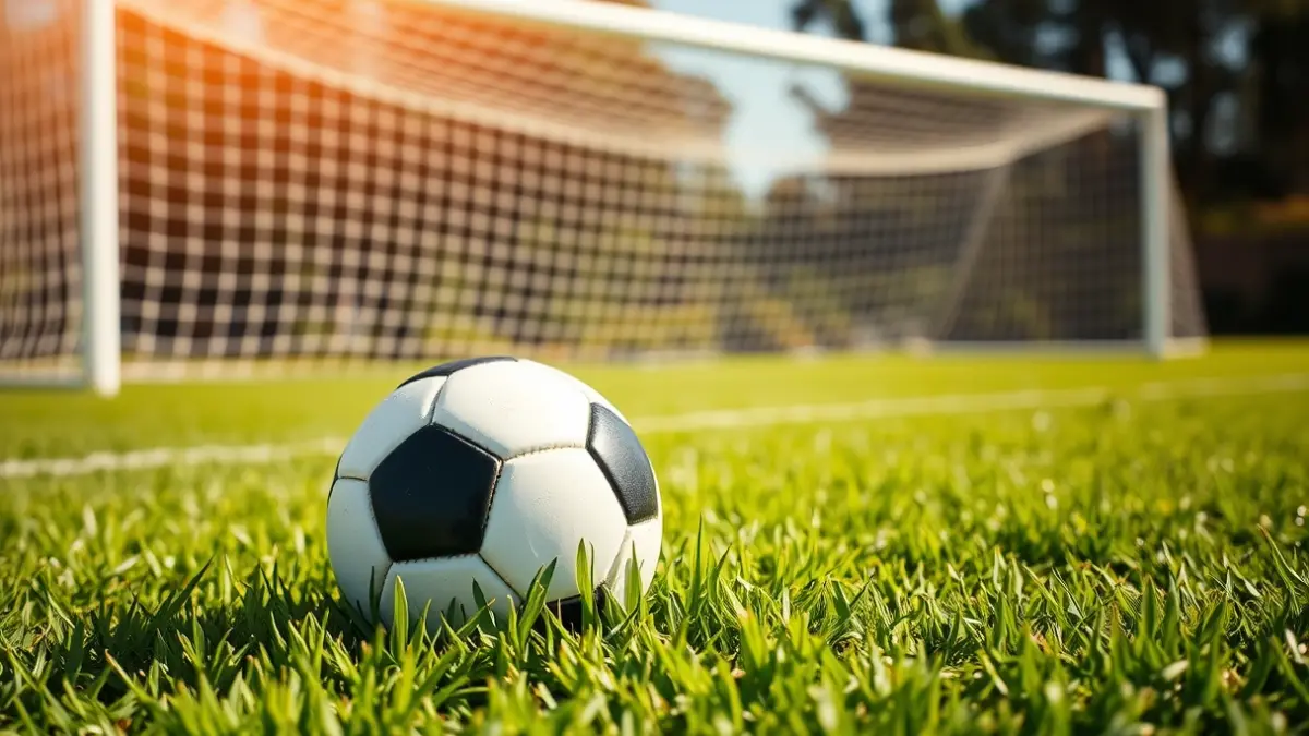 Generic image of a soccer ball on a grass field.