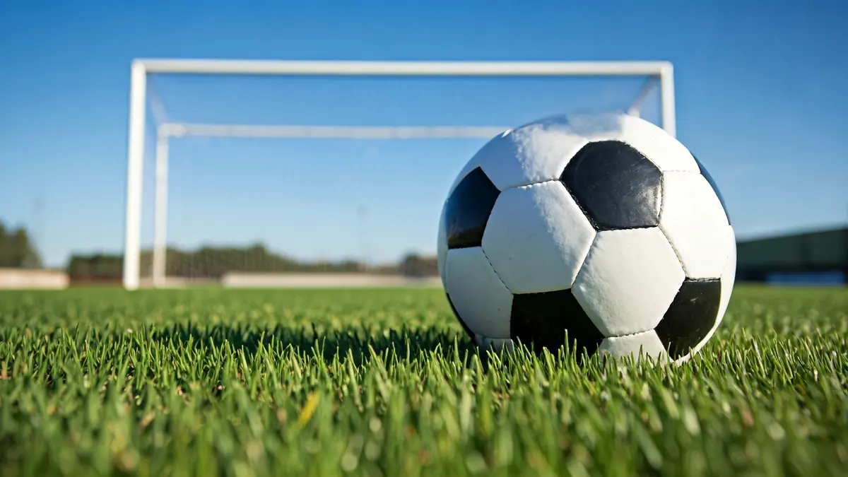 Generic image of a soccer ball on the grass.
