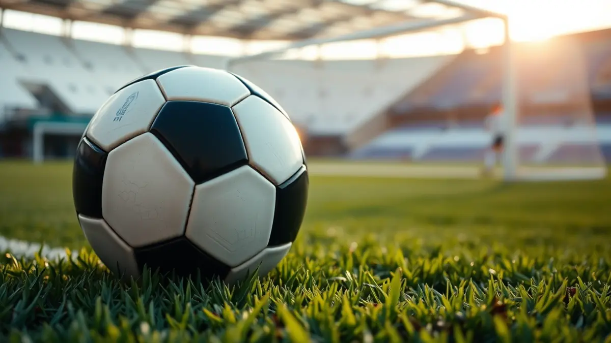 Imagen genérica de un balón de fútbol en el césped de un estadio.