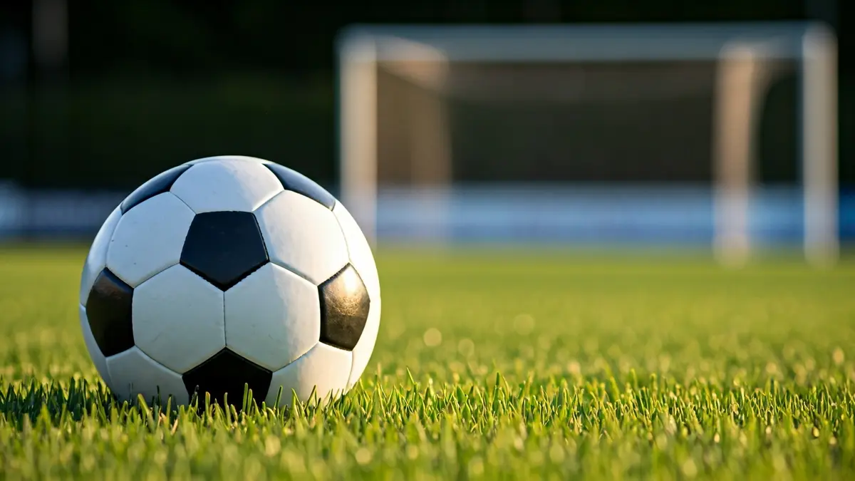 Generic image of a soccer ball on a stadium pitch.