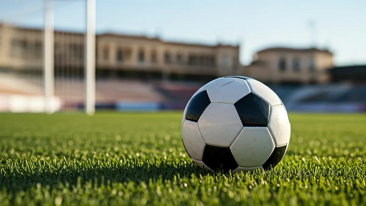 Imagen genérica de un balón de fútbol en el césped de un campo