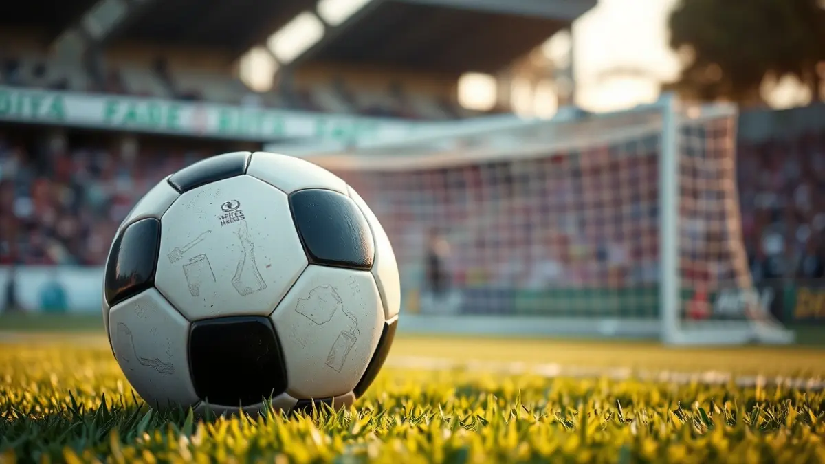 Generic image of a soccer ball on a stadium pitch.