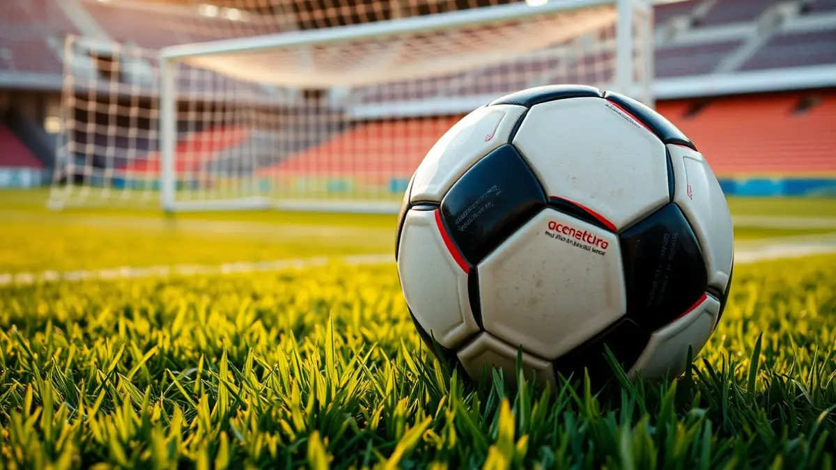 Imagen genérica de un balón de fútbol en el césped de un estadio.