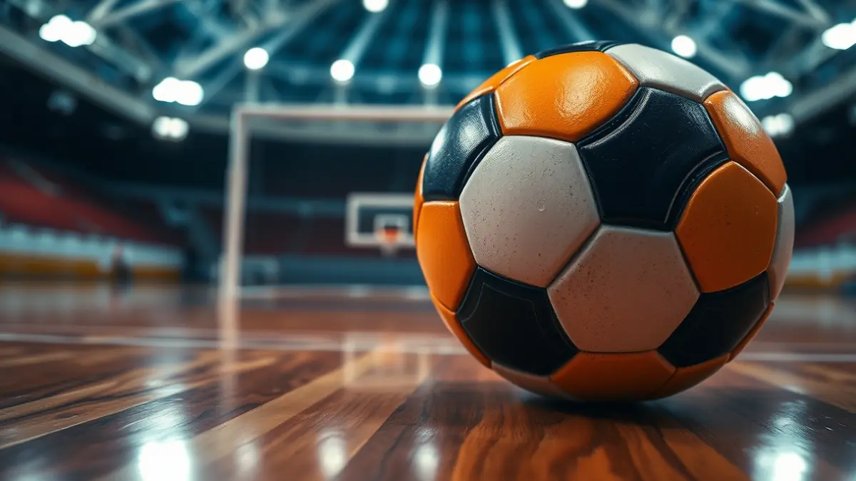 Imagen genérica de un balón de fútbol sala en una cancha.