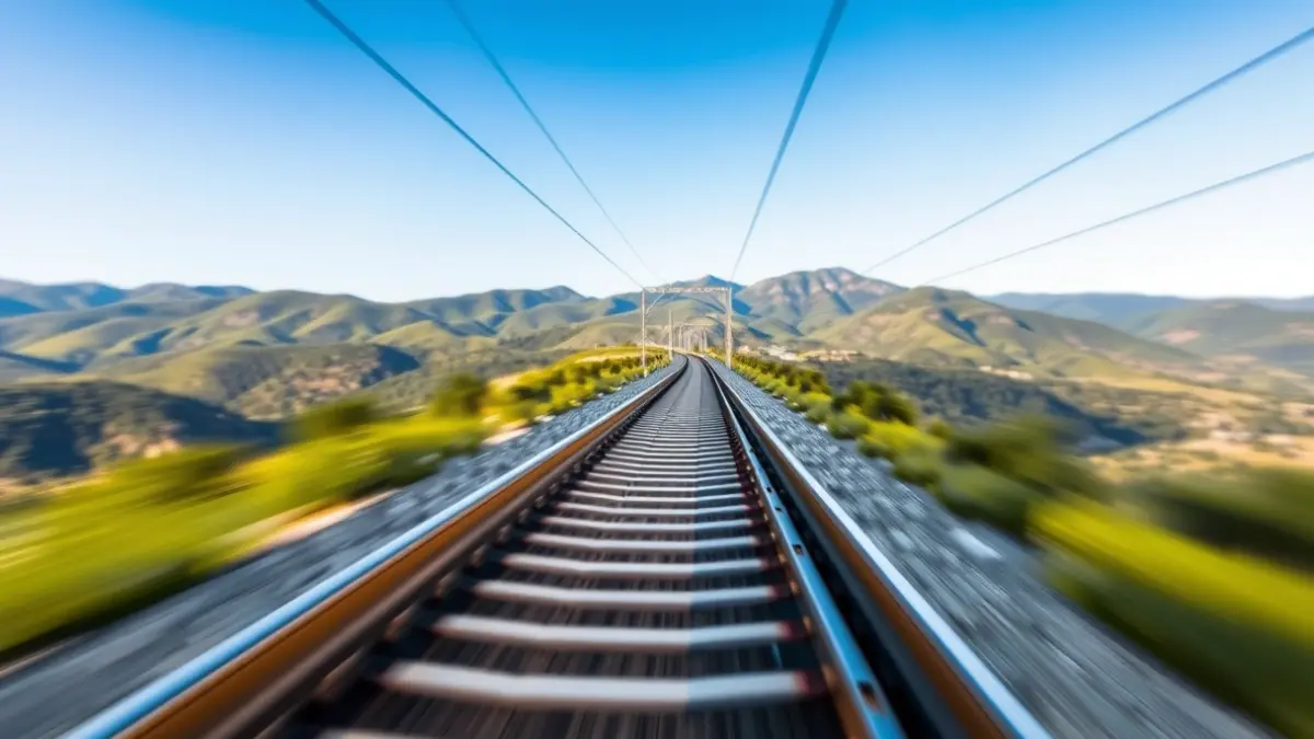 Generic image of high-speed train tracks in an Andalusian landscape.