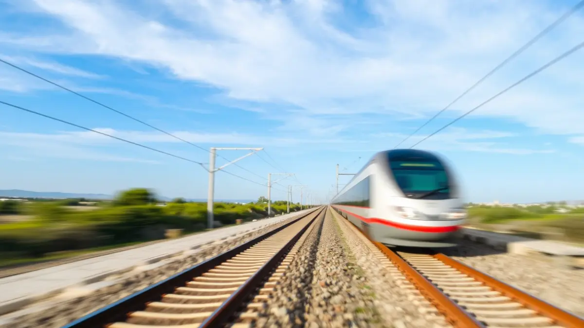 Generic image of high-speed train tracks in a Mediterranean landscape.