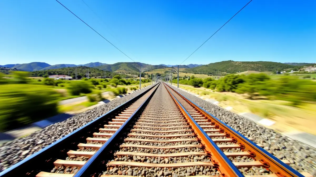 Generic image of high-speed train tracks in an Andalusian landscape.