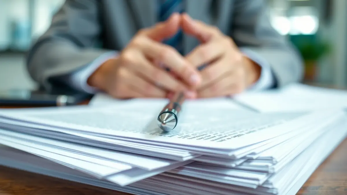 Imagen genérica de documentos administrativos y manos trabajando, simbolizando la burocracia y la gestión.