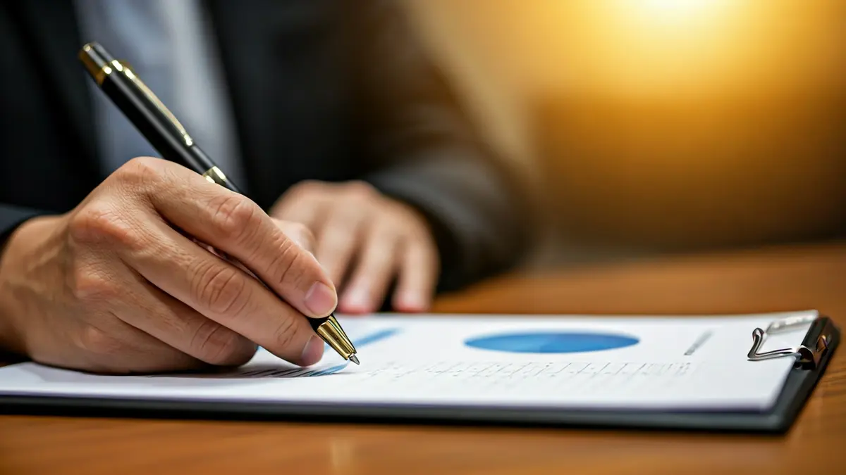 Imagen genérica de un informe financiero y una mano con un bolígrafo.