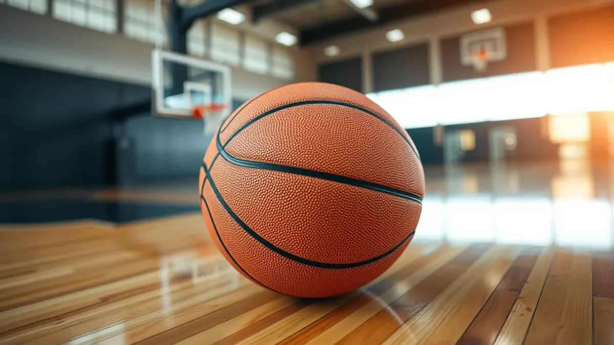 Imagen genérica de un balón de baloncesto en una cancha.