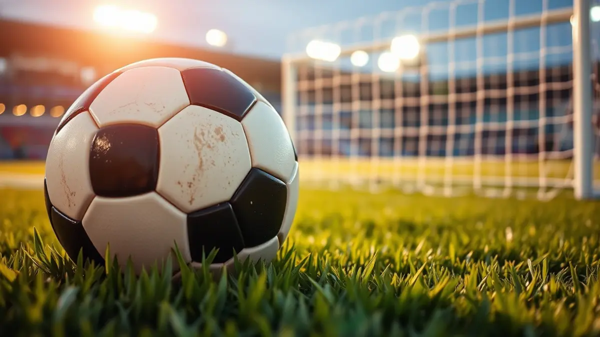 Generic image of a soccer ball on a field.