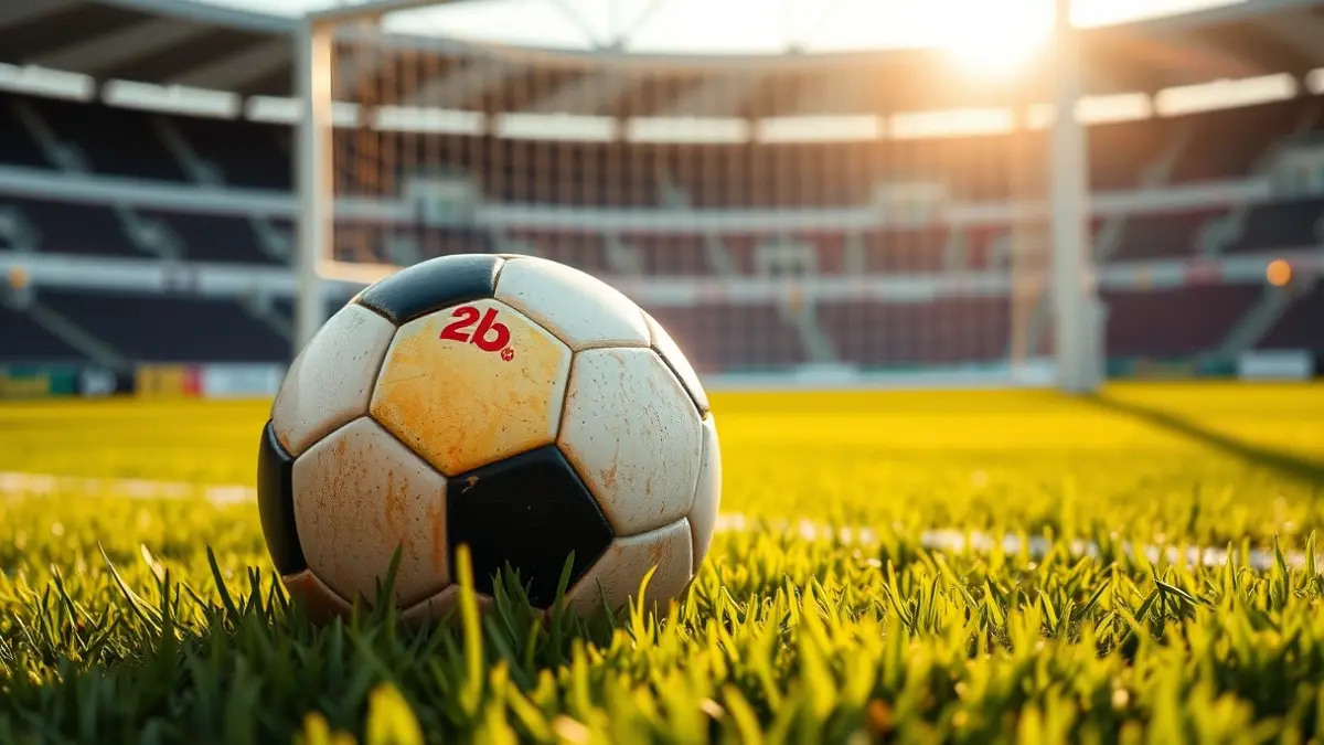 Imagen genérica de un balón de fútbol en el césped de un estadio.