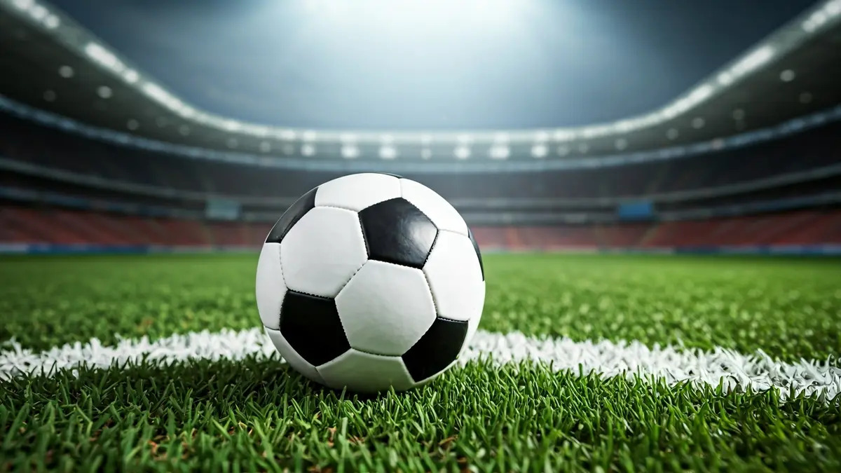 Imagen genérica de un balón de fútbol en el césped de un estadio.