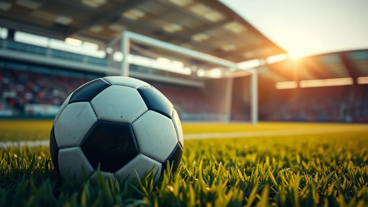 Imagen genérica de un balón de fútbol en el césped de un estadio.