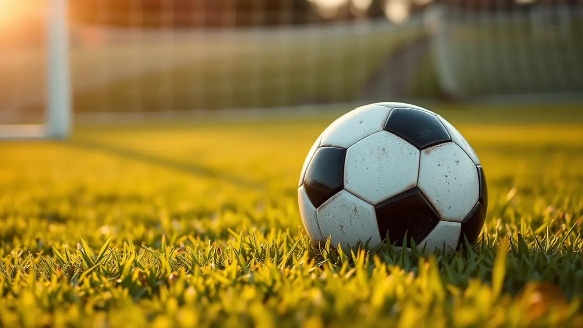 Generic image of a soccer ball on a stadium pitch.