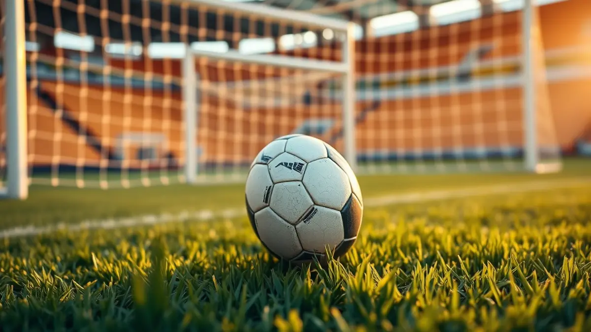 Imagen genérica de un balón de fútbol en el césped de un estadio.