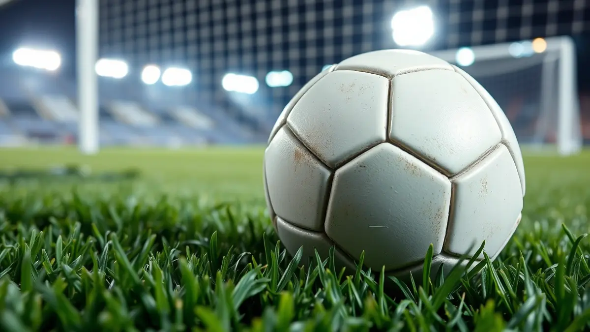 Imagen genérica de un balón de fútbol en el césped de un estadio.