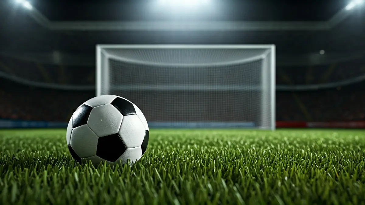 Imagen genérica de un balón de fútbol en el césped de un estadio.
