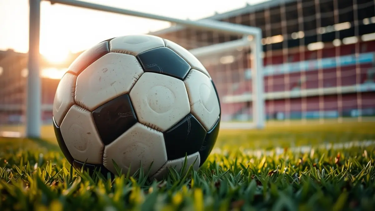 Imagen genérica de un balón de fútbol en el césped de un estadio.